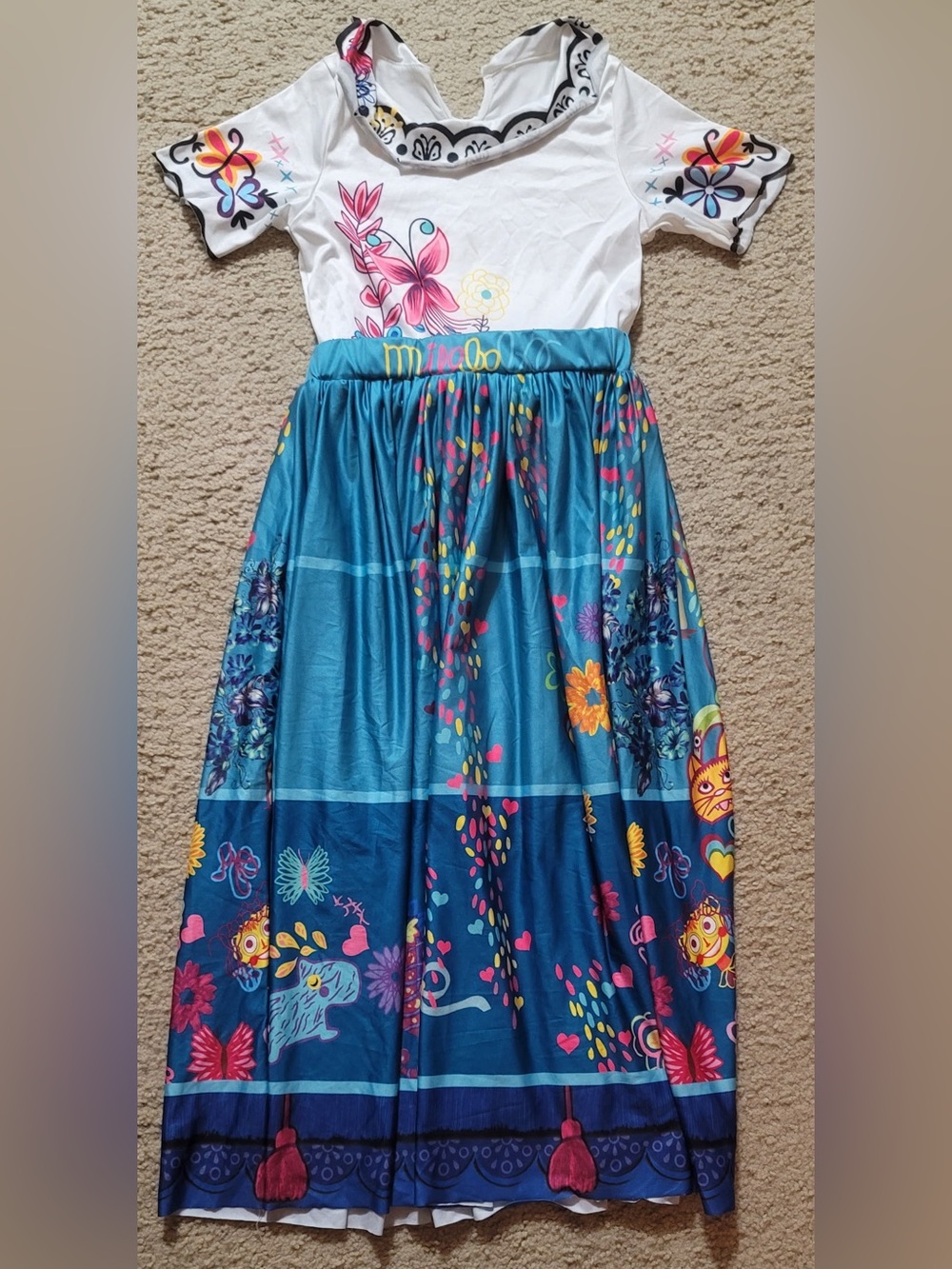 Mirabel Madrigal Blue Floral Colorblock Maxi Dress
